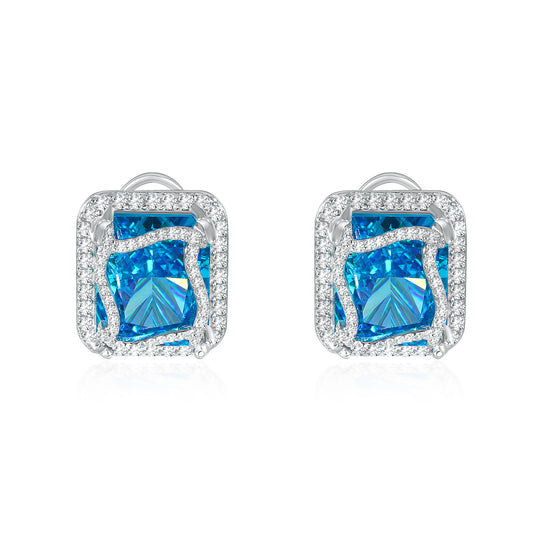 Aquamarine noble gemstone earrings